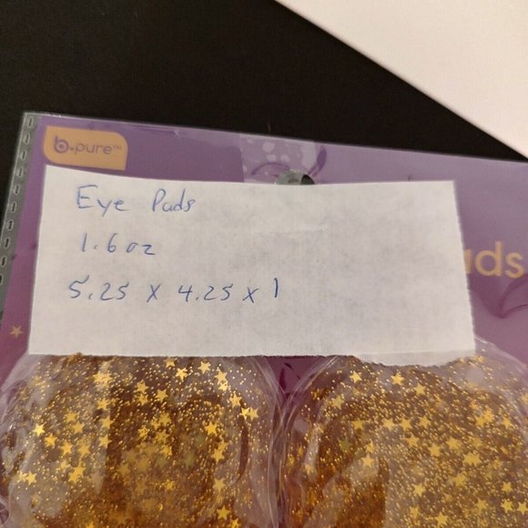 B*Pure Round Hot & Cold Eye Pads 2pc Reusable Puffy Eye Relief Mini Gold Stars - Picture 9 of 9